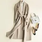 100% wool whole sale casual elegant style long women knitted coat in factory price