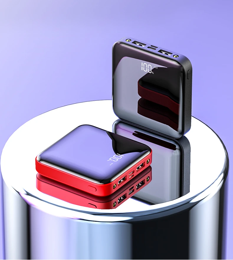 YM Trending promotional gift 20000mAh portable mini power bank mirror screen digital display battery charger for smartphone - ANKUX.COM