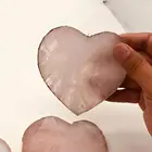 Wholesale Natural Stone Coaster Rose Quartz Crystal Heart Shape Slices Tray