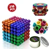 Cheap small neodym cube magnet sphere 5mm mini 216pcs color magnetic balls toy set