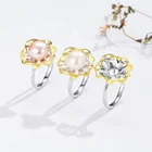 Ring Pearl High Quality Diy Ring Pearl Gold Plated Custom Silver Ring 925 Sterling