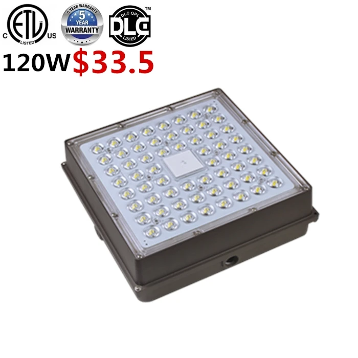 Most powerful light Outdoor super bright 100-277V 60W 80W 100W 120W 140W led gas station canopy lamp