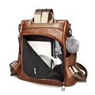 Popular PU leather women custom school bags backpack for women