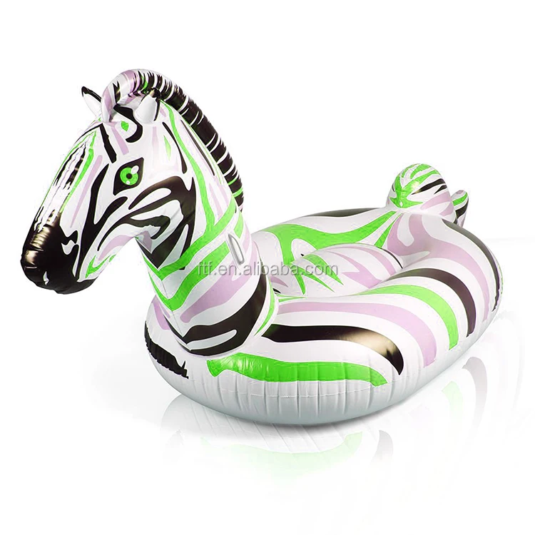 PVC giant inflatable zebra rider pool float durable plastic animal ride