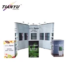 Custom trade show exhibition curved PVC magnetic pop up backdrop stand display