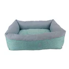 Hot china products wholesale soft luxury blue pink rectangular dog bed pet