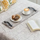 24-Inch Graywashed Wood Plank Serving Trays with Strap Handles