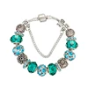 New high quality sun flower blue diamond beaded bracelet jewelry stainless steel ladies bracelet