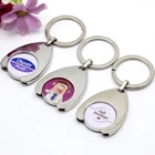 China Manufacturer Promotional Custom Shopping Cart Metal Token Trolley Coin Holder Keychain With Logo For Sale