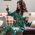 New fall cotton long sleeve trousers two-piece sweet sexy home wear ladies' pajama