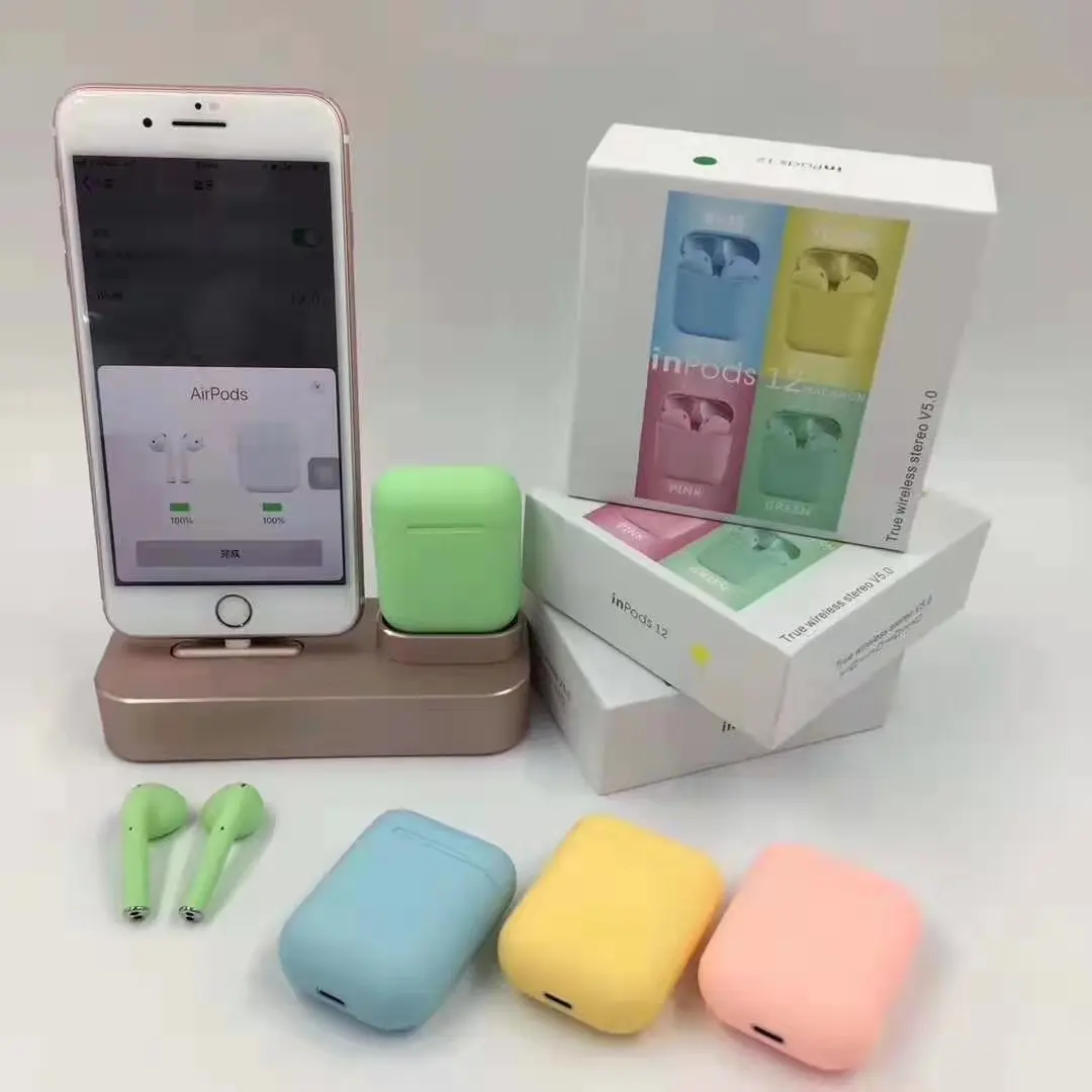 OEM Colorful TWS i12 inpods 12 Wireless earphones HIFI sports Tws earbuds - ANKUX.COM