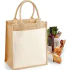 Gift Custom Logo Eco Reusable Wholesale tote plain shopping jute bag