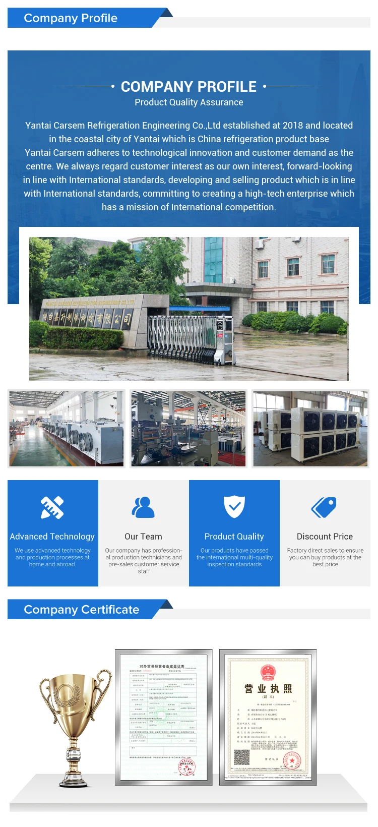 industrial refrigeration ammonia air cooler evaporator for cold room
