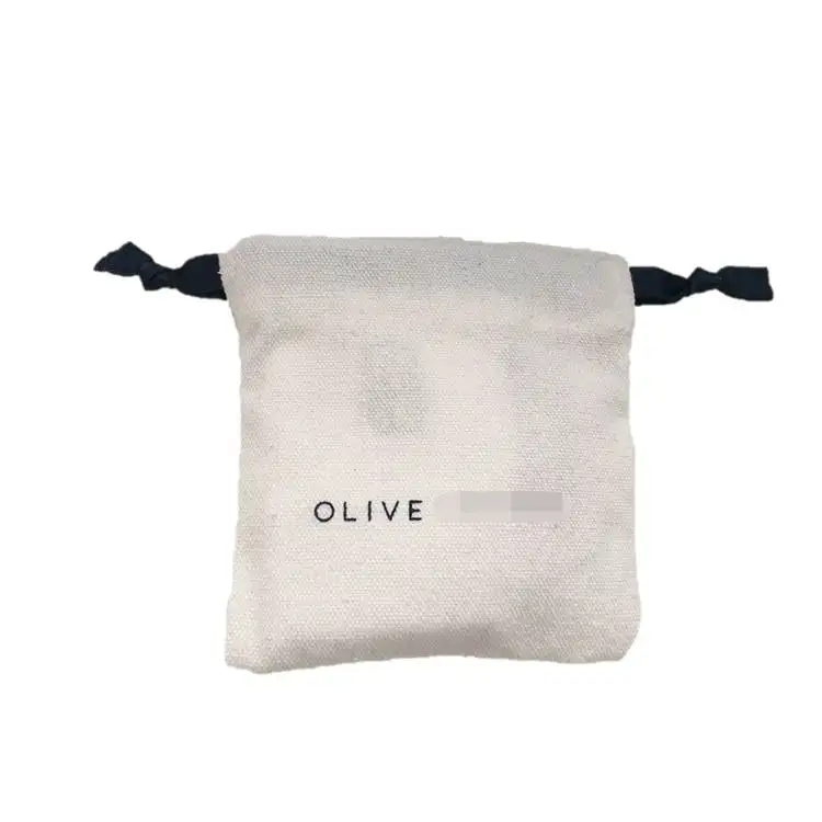 custom small drawstring cotton jewelry bag pouch with logo