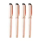 Rose Gold Engraved Metal Roller Tip Pen With Logo Custom