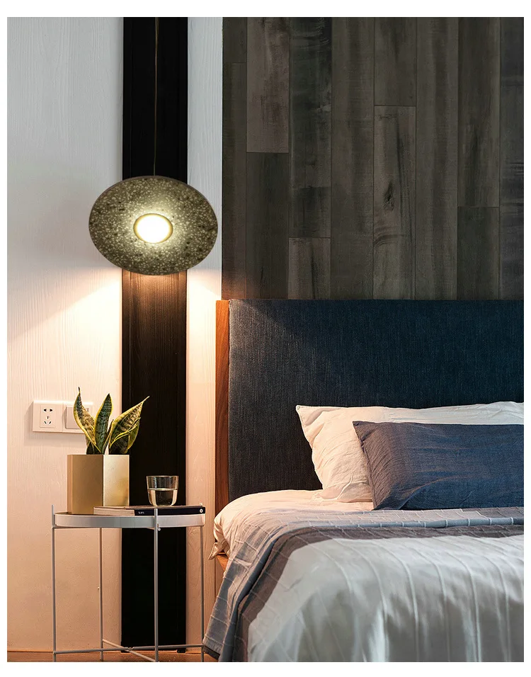 Indoor decorative concrete lamp modern classic terrazzo hanging pendant light