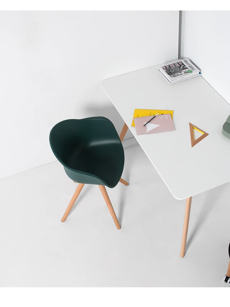 nordic chair PP plastic dining beech wood armchair  for living room restaurant cafe