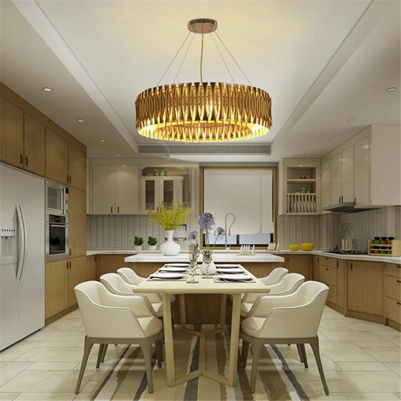 Luxury Modern Gold tube Aluminum LED Pendant Light for hotel villa shopping mall