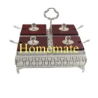 Special kitchen beautiful frame wooden cover porcelain 4 cans sugar spice hanging jar