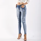 AM173 Wholesale Blue Fashion in stock hot women's Pants Skinny Ladies Jeans