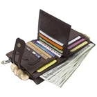 Factory customized 2020 Genuine Cowhide Leather short bifold mens wallet with coin pockets Male Card Holder Purse