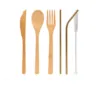 Japanese creative cutlery set bamboo tableware portable tableware household items knife and fork spoon straw set