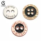 4 Hole sewing design custom logo engraved metal made buttons for clothing