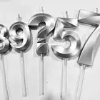 5cm Metallic color Alphabet Number 0-9 Birthday wedding festival Candles Cake Candles Kids Parties Decor