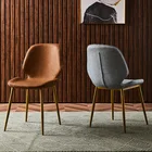 Dining Chair Dining Chair Factory Wholesale Nordic Design Upholstered Leather Metal Legs Dining Chair