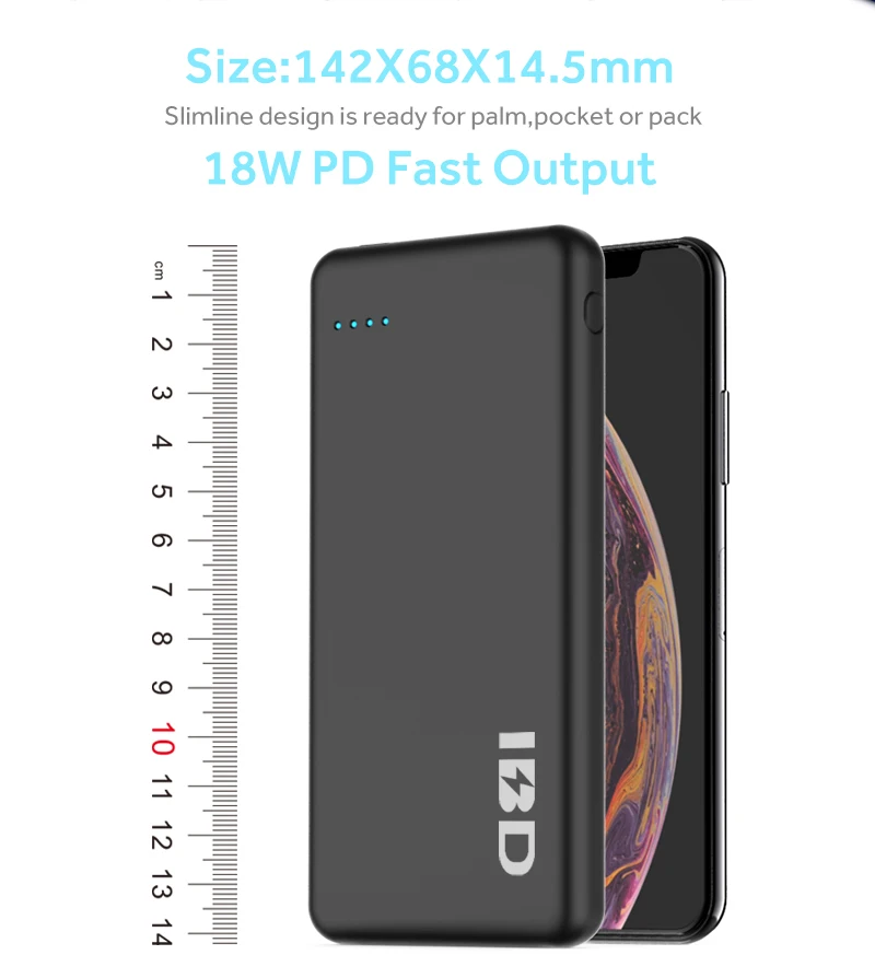 ABS and rubber oil top quality slim mobile pd power bank with built in cable - ANKUX.COM
