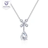 New Fashion Wedding 18K White Gold Plating Teardrop Moissanite Diamonds Pendant Necklace