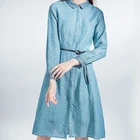 High-End Long-sleeved Clothes women casual Cotton And Linen dress lady