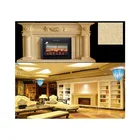 European Royal Electric Fireplace with Floral Design, Decorative Flame Electric Fireplace Mantel Surround