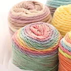 2.03NM gradient color acrylic cotton blend hand knitting rainbow yarn