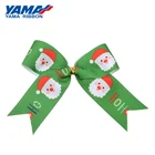 Yama factory wholesale fashion decorative gift packaging customized Printed Christmas ribbon bows