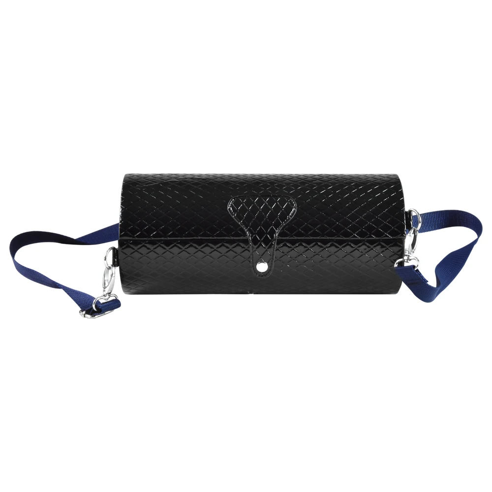 Custom hard shell portable travel leather cosmetic bag brush container