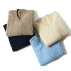 Sweater Sweater Winter Classic Style Pure Color Cashmere Long Sleeve V Neck Sweater Woman Jumper Cashmere Jersey