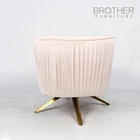 OEM ODM Stainless Steel Swivel Velvet Upholstery Accent Chairs Lounge Leisure Armchair for living room furniture