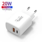 Charge Charger 20W 18W PD Charge USB A USB C Fast Charger EU UK PD QC3.0 Dauble Port Charger