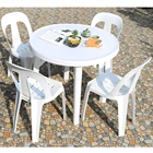White strong plastic furniture set table chairs for resturant