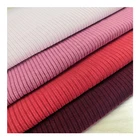 Spandex 4 Ribbed Spandex Fabric High Quality Spandex Rib Knitted Fabric Polyester 4 Way Stretch No MOQ