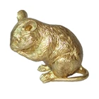 Tabletop Decor Gold Resin Mouse Figurines Polyresin Mouse Sculpture Statue Set 3