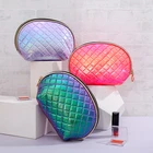 High Quality custom bags glitter travel cosmetic lady leather toiletry cosmetic bag