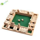 YumuQ Custom Wooden Board Games, 4 Players Shut The Box Dice Game Set for Kids and Adults