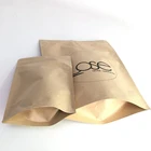 Custom Resealable Ziplock Stand up Pouch Kraft Paper Tea Coffee Snack Packaging Bag for Food with Valve