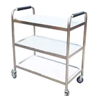 3-layers instrument hotel housekeeping stainless steel meal trolley