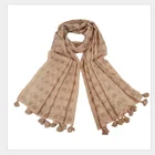 New scarf cotton gold silk shawl tassel soft and comfortable fashion Muslim hijab