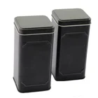 Black Tea Box Teatea Wholesale Food Grade Custom Printed Black Square Shaped Tea Tin Box