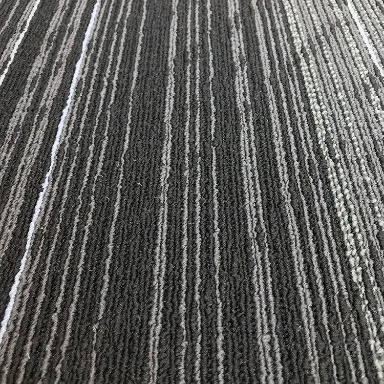50*50cm 100% PP Cushion Backing Modern Commercial Plank Style Office Used Carpet Tiles