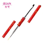 Superior Quality red metal Handle100% pure Kolinsky round Nail Brush size 2